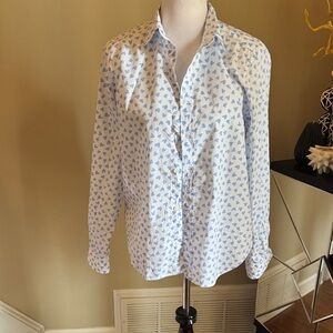 Frank & Eileen Blue and White Button Down Shirt Size L pre-owned.